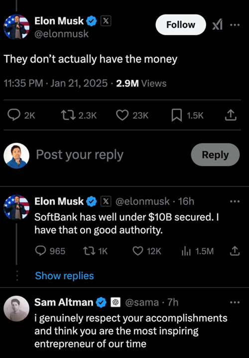 Elon bashing SoftBank